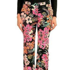 Just Cavalli Women's Floral Flared Casual Pants